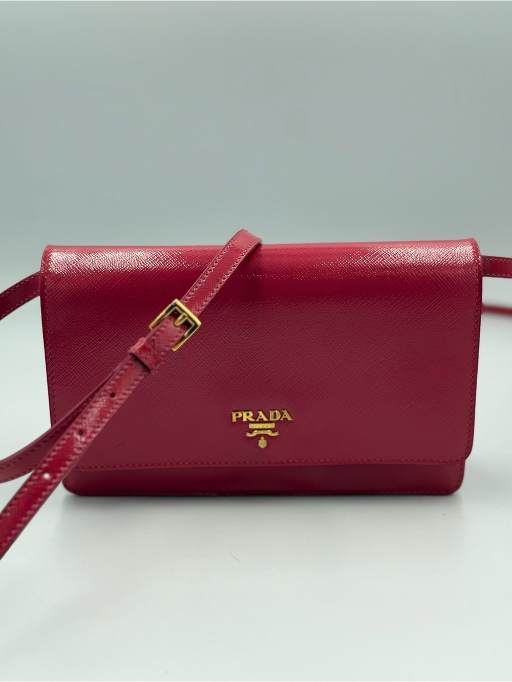 Prada Saffiano Vernice 3 way bag in Peonia Pink NWOT Condition